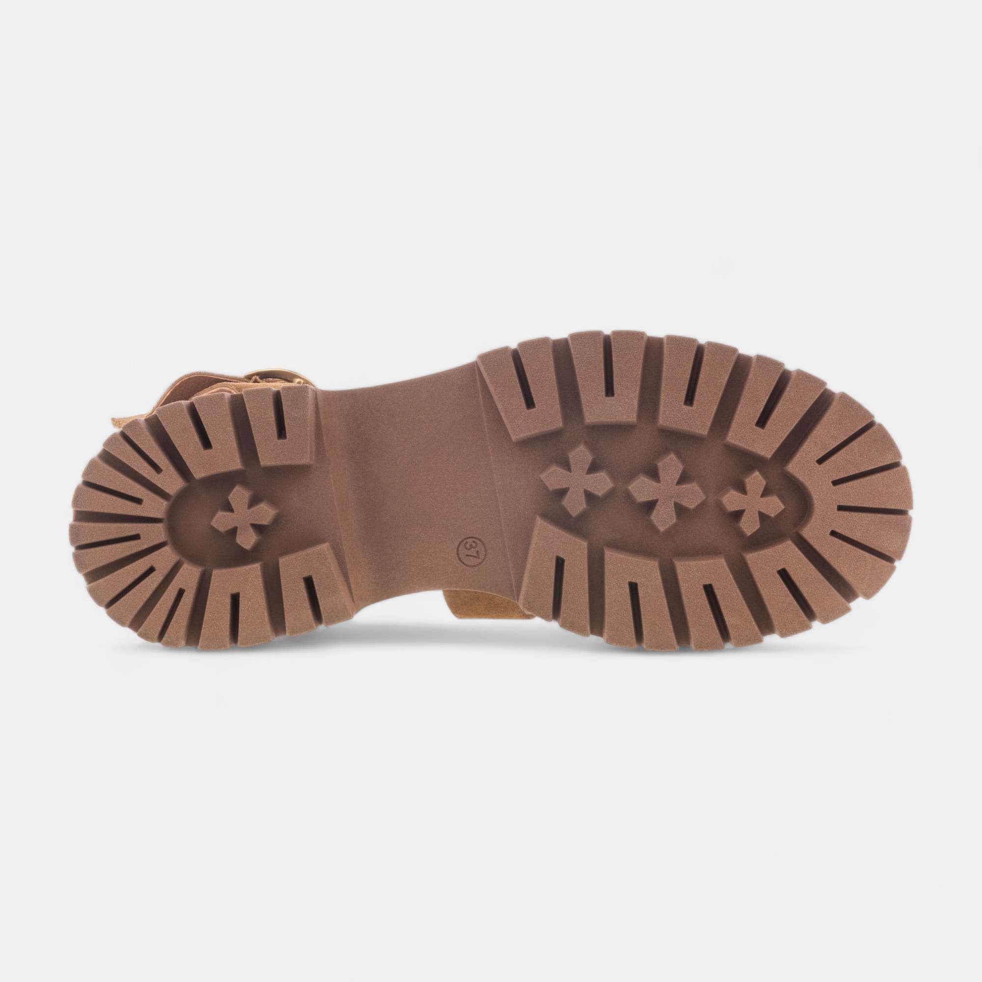 Sandales Femme en cuir cognac