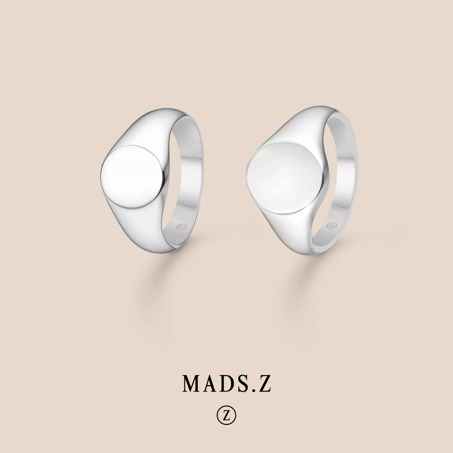 Mads Z Signet Round Ring Sølv 3140181