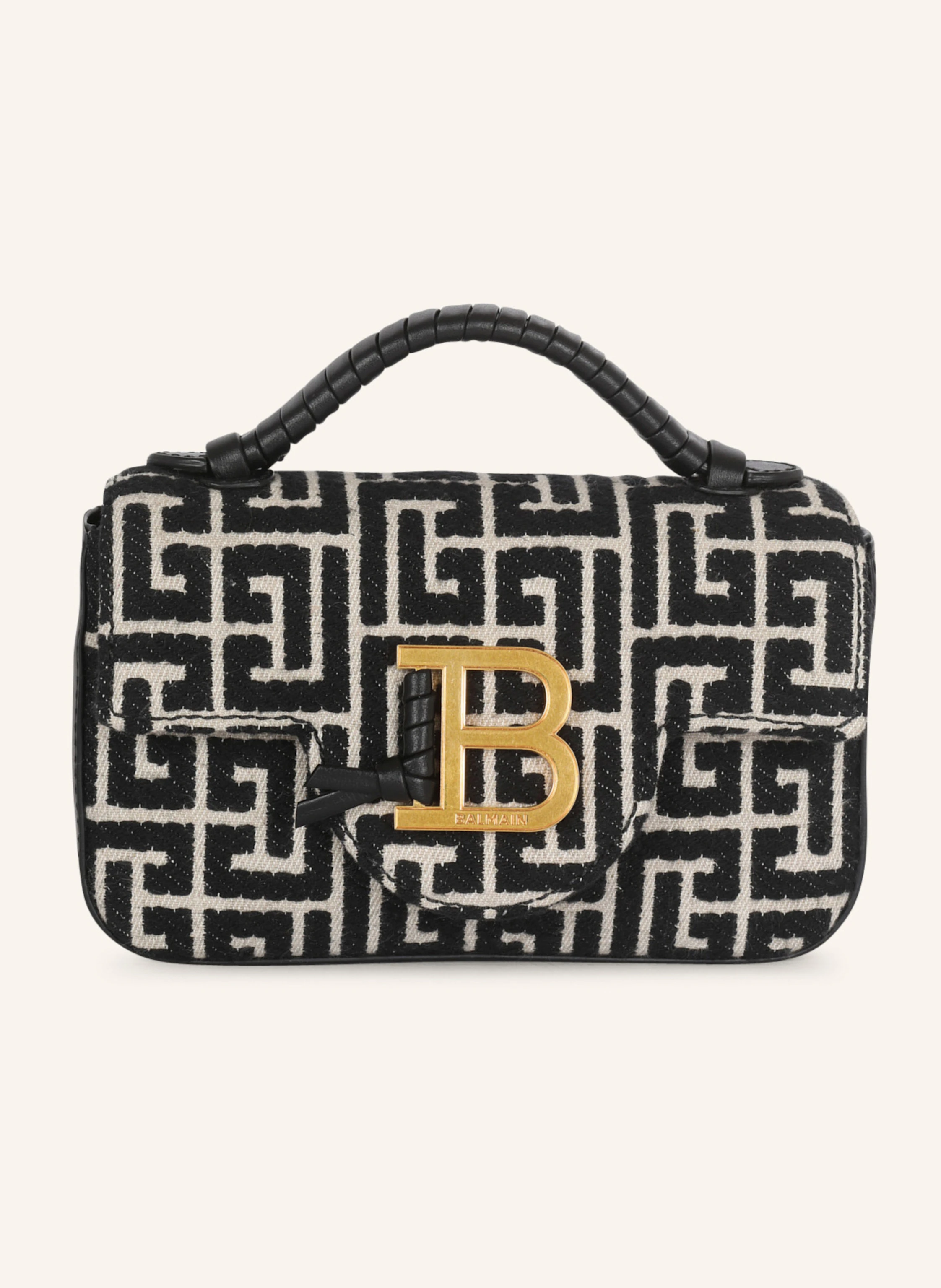 BALMAIN Mini-Tasche B-Buzz aus Monogramm-Jacquard