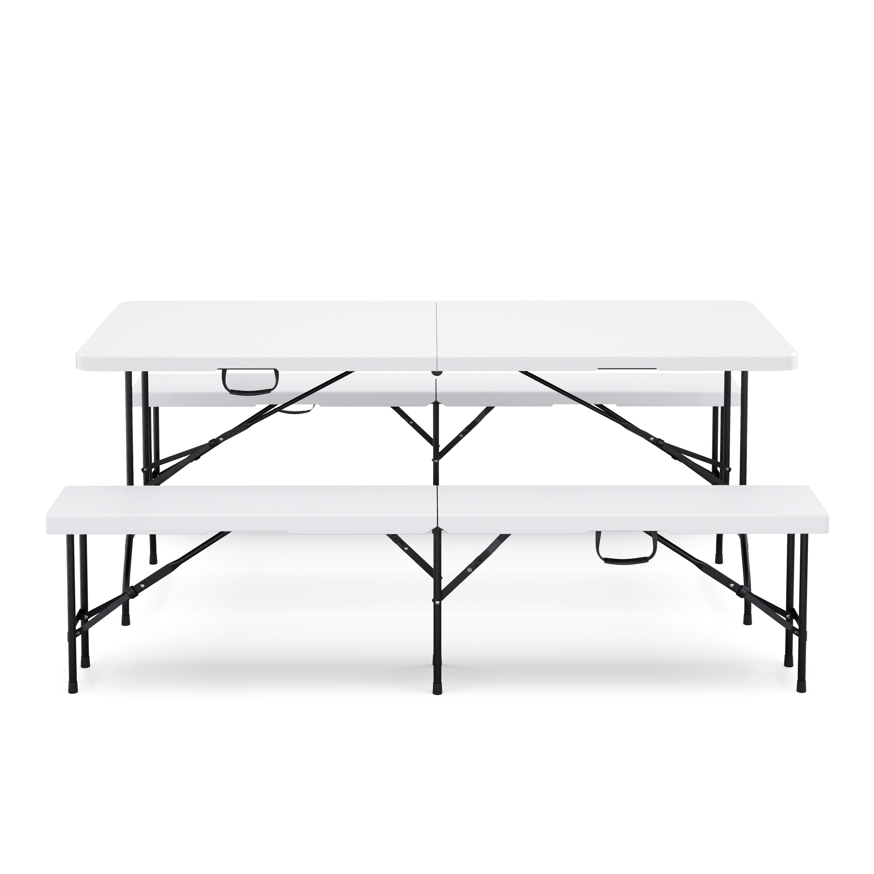 Campingtisch Garnitur klappbar 180 cm weiss