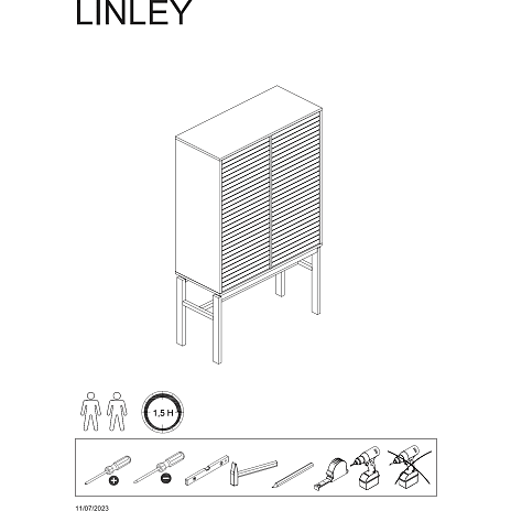 Linley skab - hvidpigmenteret eg