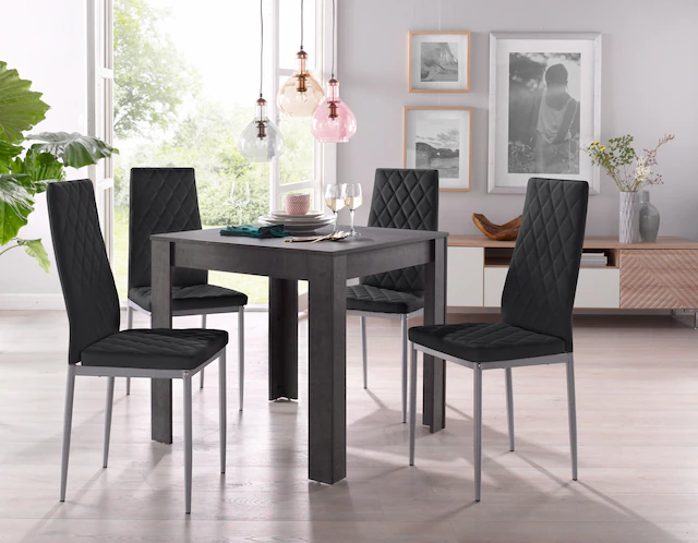 INOSIGN Essgruppe 5 Stk. tlg. mit Tisch in schieferfarben, Breite 80 cm