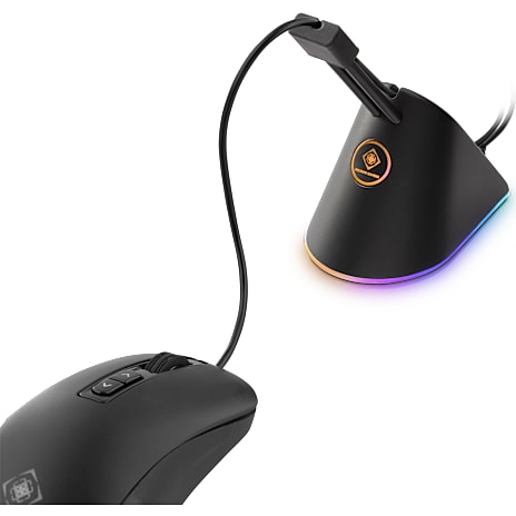 Deltaco GAM-044-RGB museledningsholder - sort