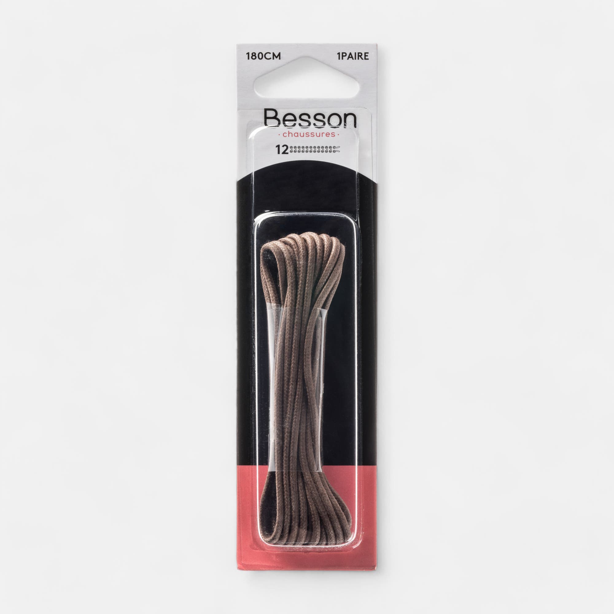 Lacets marron 180cm blanc