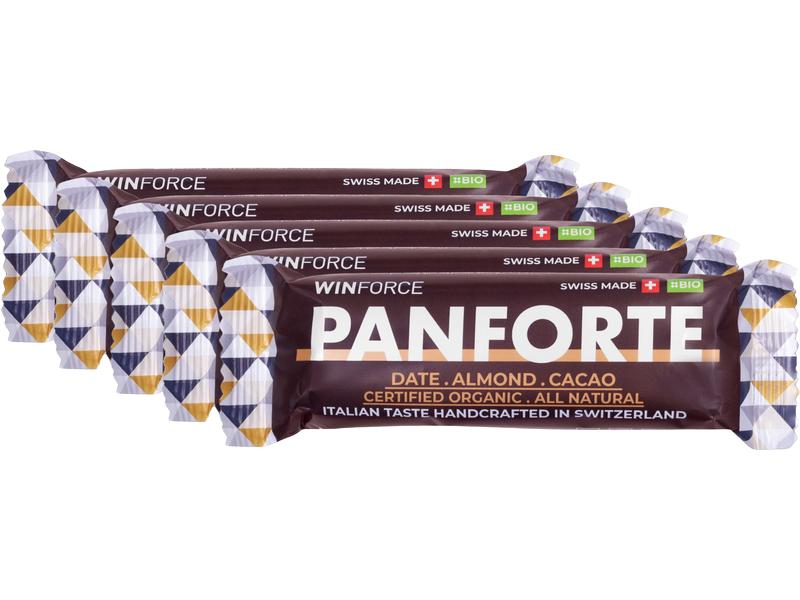 WINFORCE Riegel Panforte Bar Date-Almond-Cacao, 5 Stück Bio-Mandelriegel mit Früchten