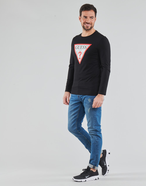 Guess - CN LS ORIGINAL LOGO TEE - Noir