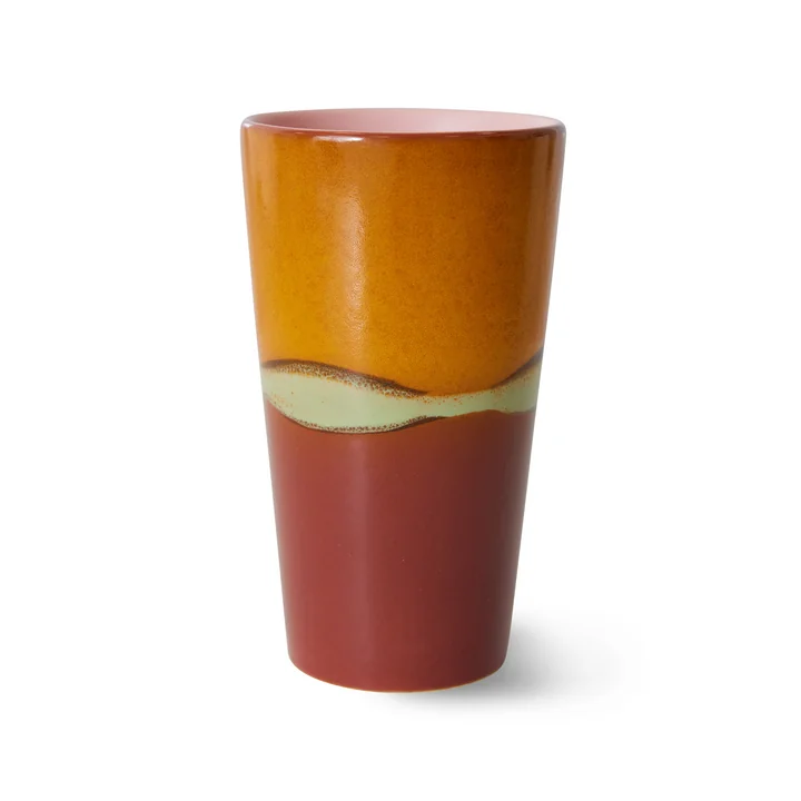 HKliving - 70's Latte Macchiato Becher, 280 ml, clay
