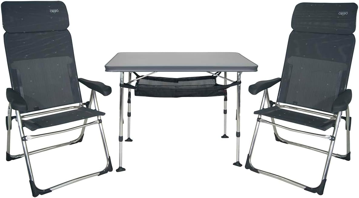 Crespo FRA611966 Metall Stuhl Tischset Valencia, Anthrazit