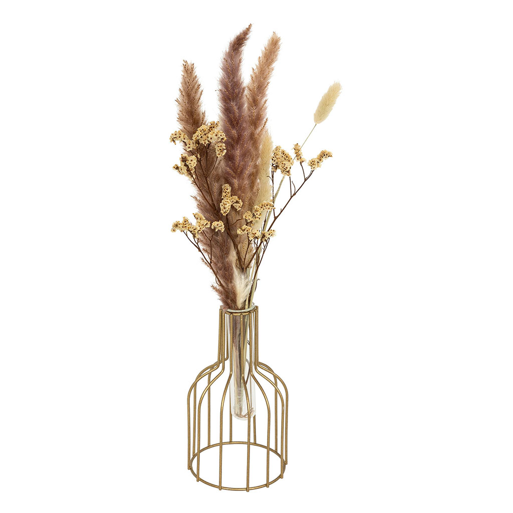Composition fleurs naturelles avec vase H40cm
