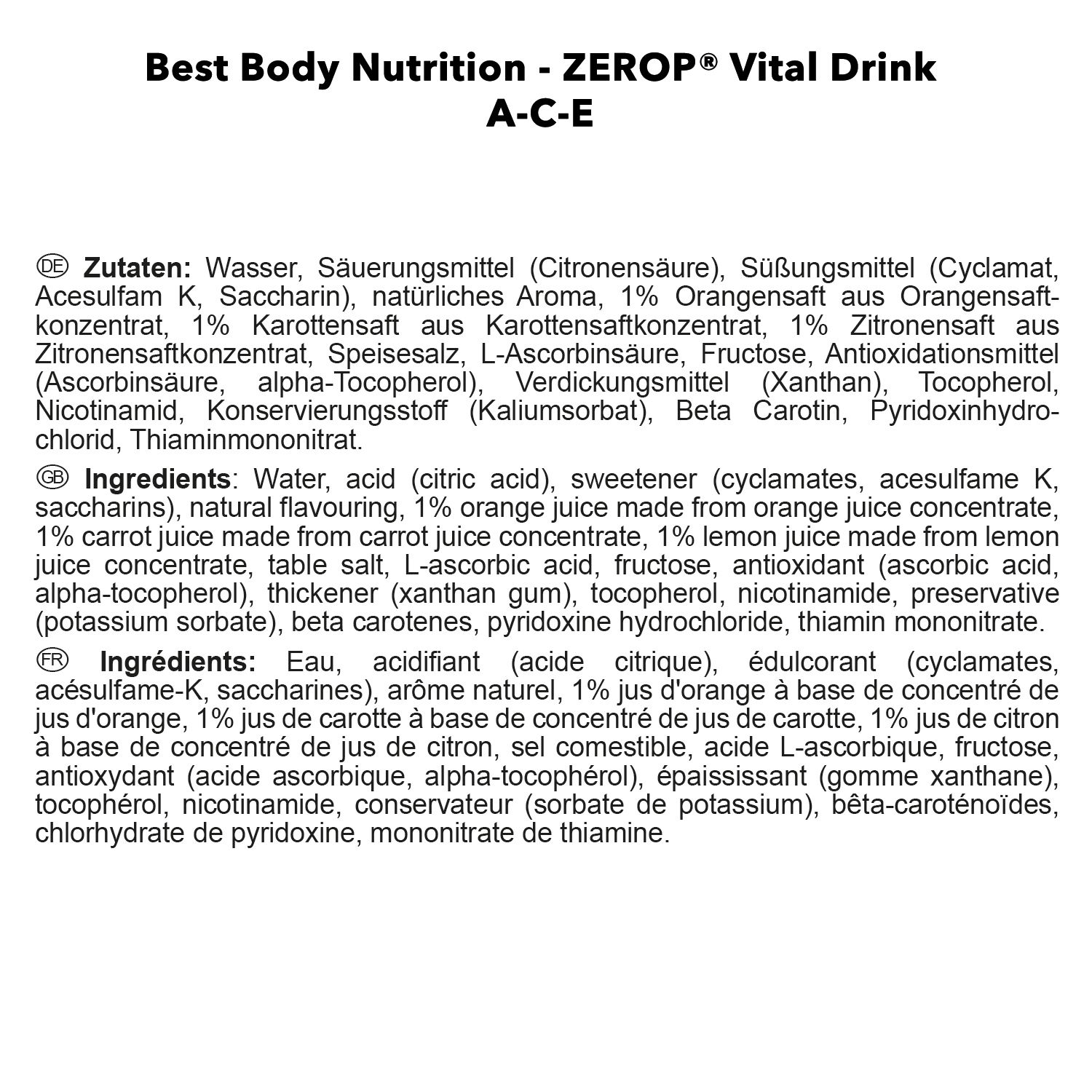 Best Body Vital Drink Zerop