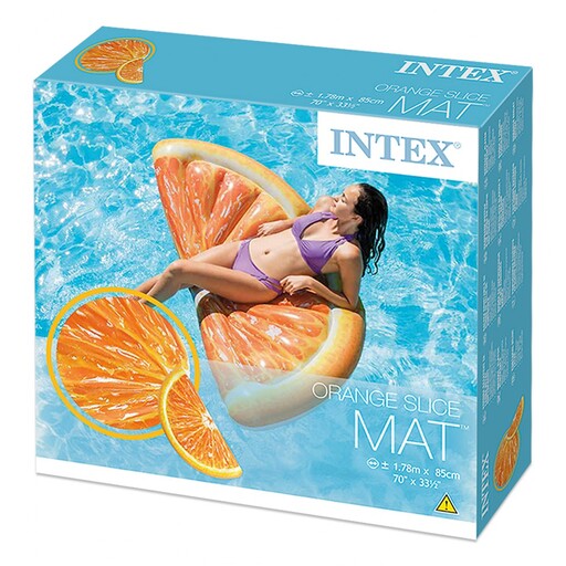 Colchão inflável Intex, laranja, design realista