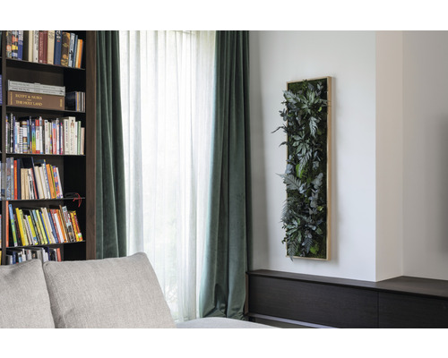Plantenfoto jungle design, lijst eiken look, 140x40 cm