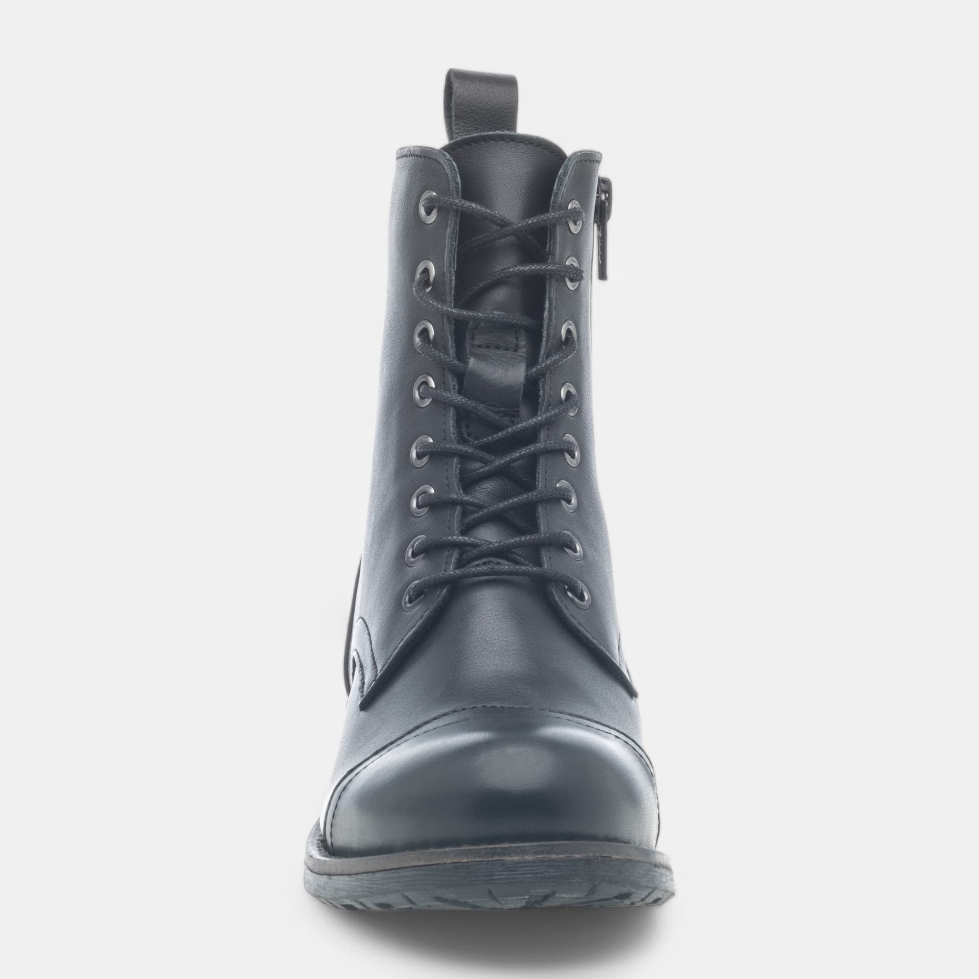 Bottines à lacets Femme en cuir noir