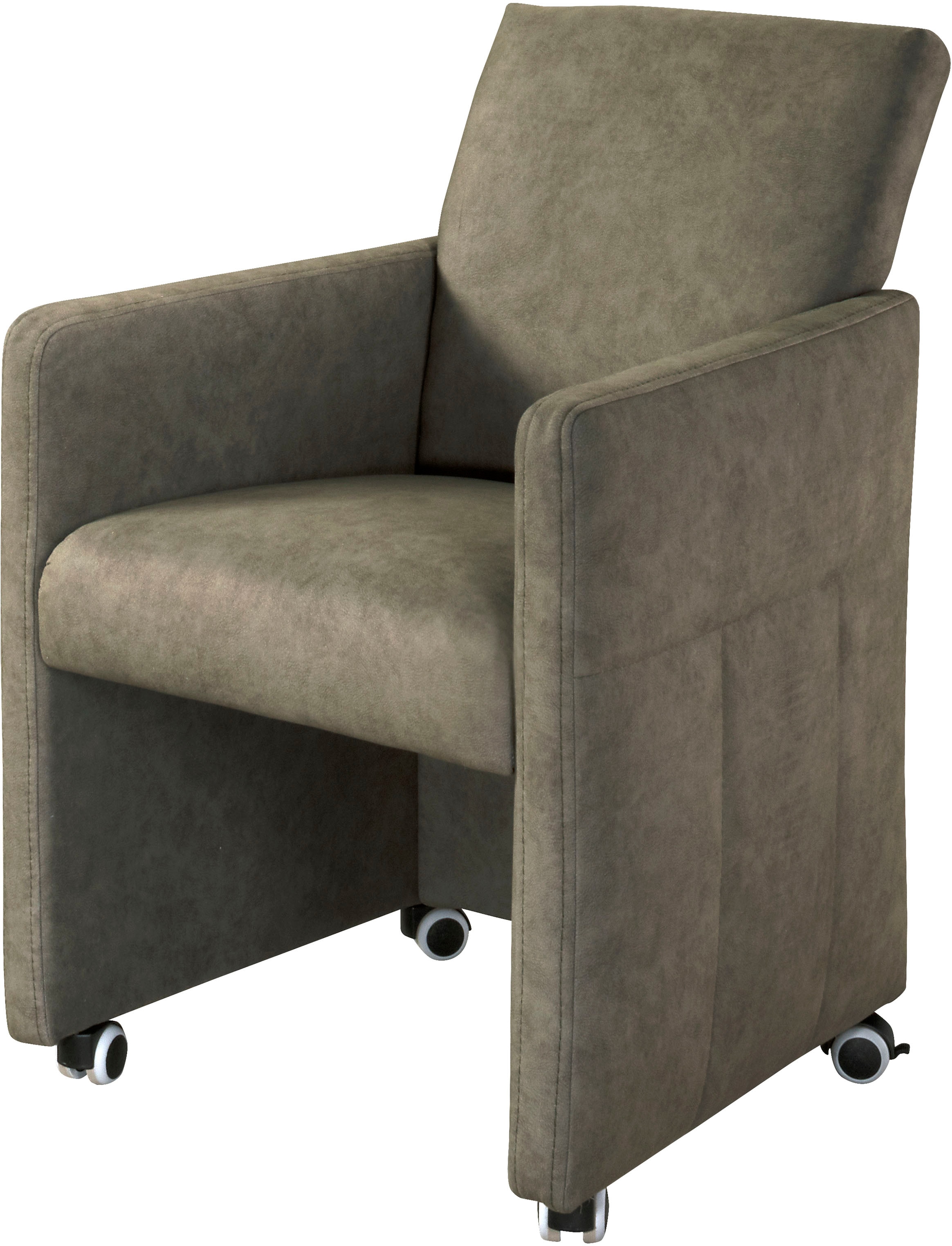 exxpo - sofa fashion Esszimmersessel Loungesessel auf Rollen, schmale Armlehnen, bequem