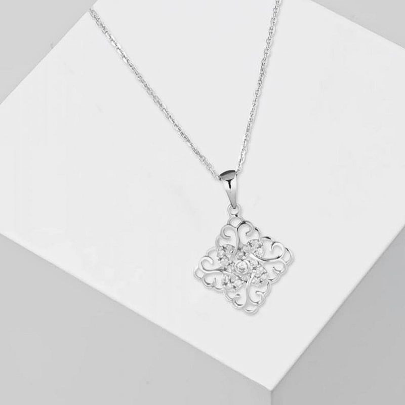 Pendentif Or Blanc et Diamant