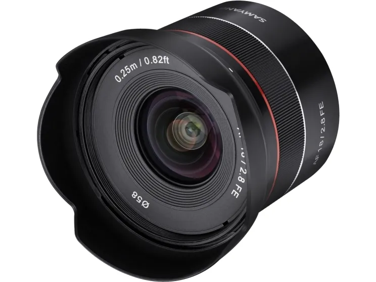 Samyang AF - Vidvinkel objektiv - 18 mm - f/2.8 FE - Sony E-mount - for Sony Cinema Line; a VLOGCAM; a1; a1 II; a6700; a7 IV; a7C; a7C II; a7CR; a7R V; a9 III