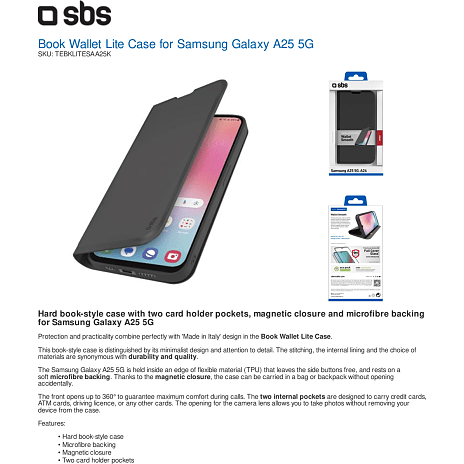 SBS Samsung A25/A24 4G wallet - sort