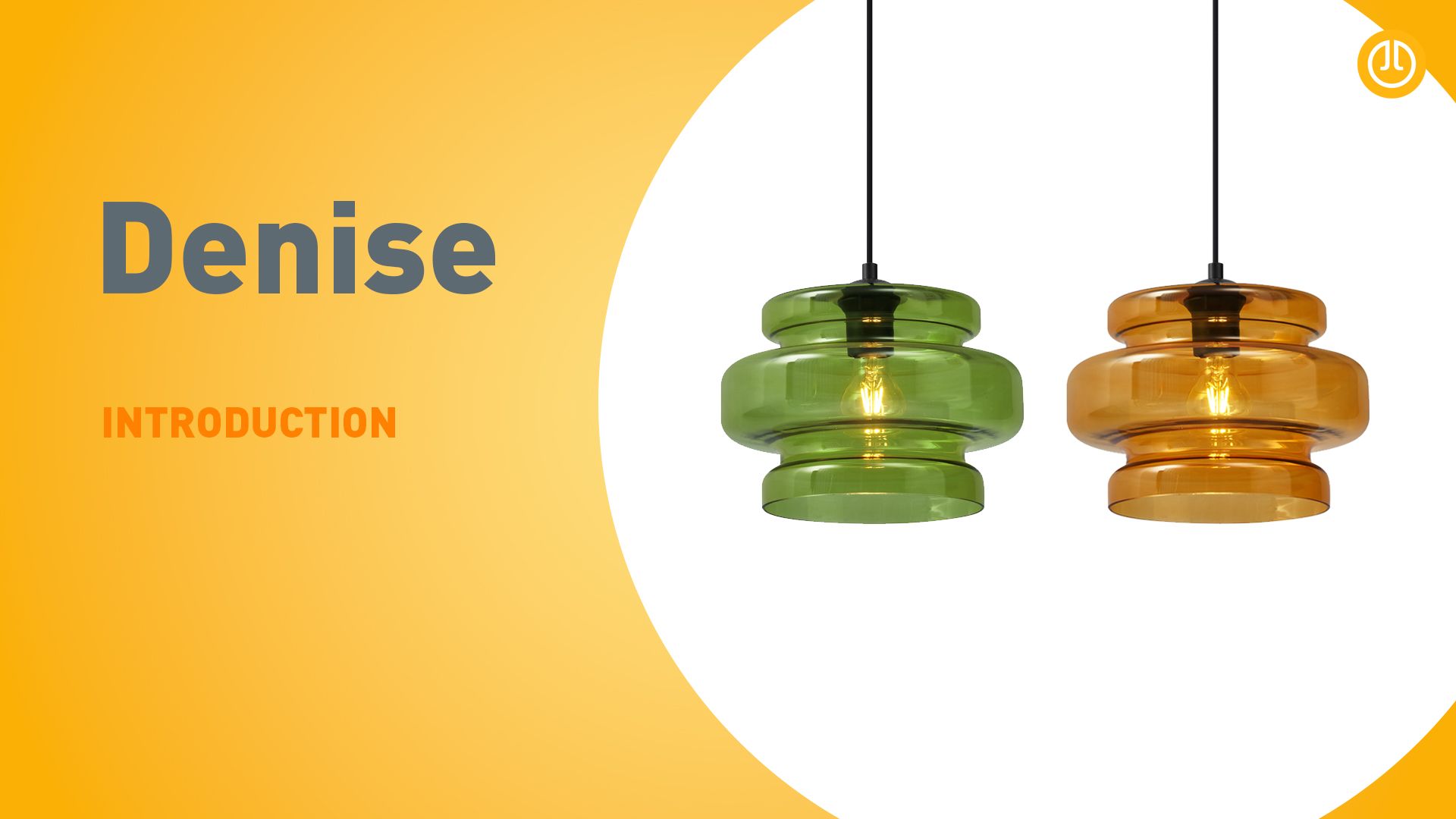 Retro hanglamp zwart met oranje glas - Denise