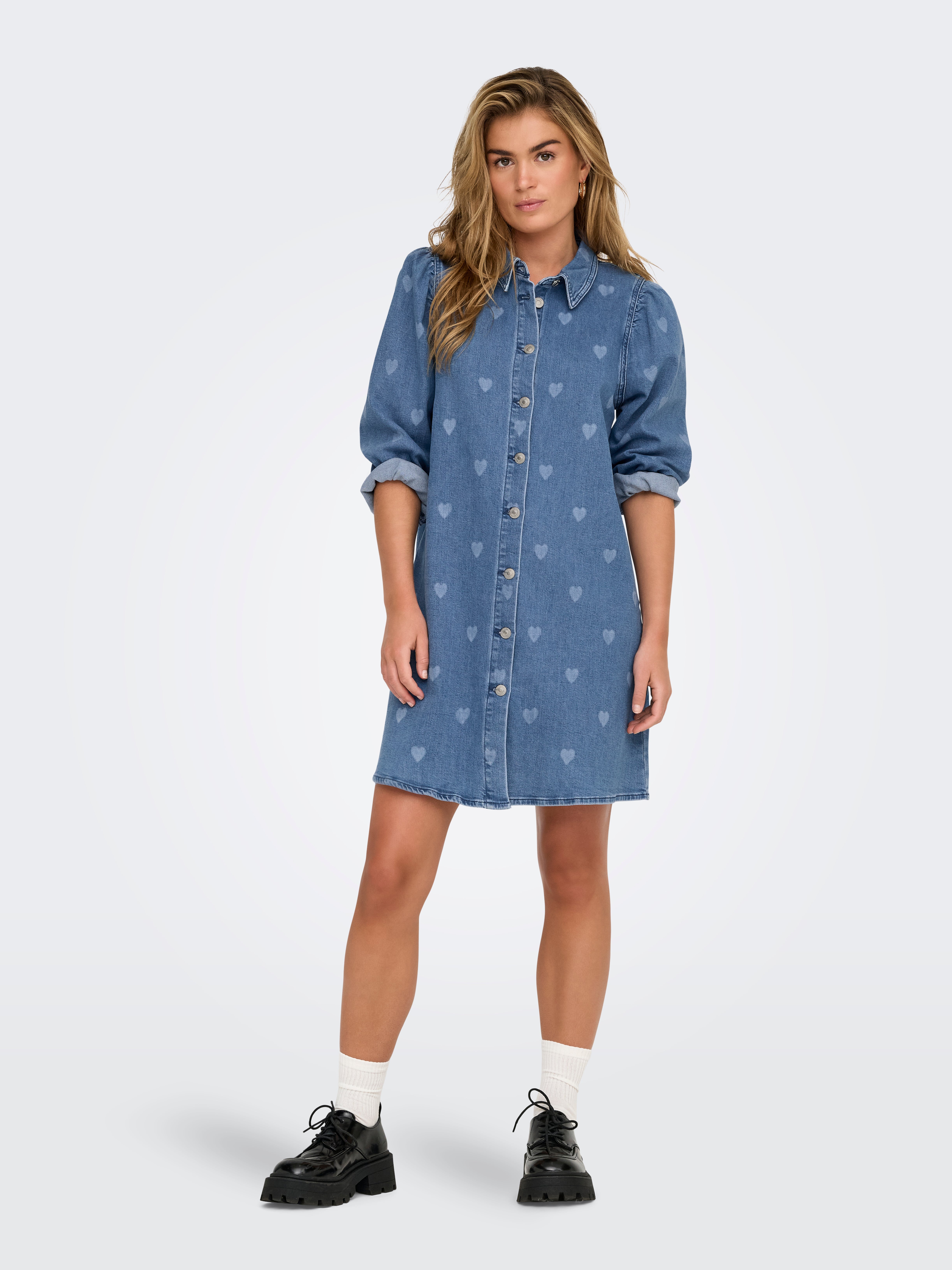 ONLALMA Kurzes Kleid Medium Blue Denim