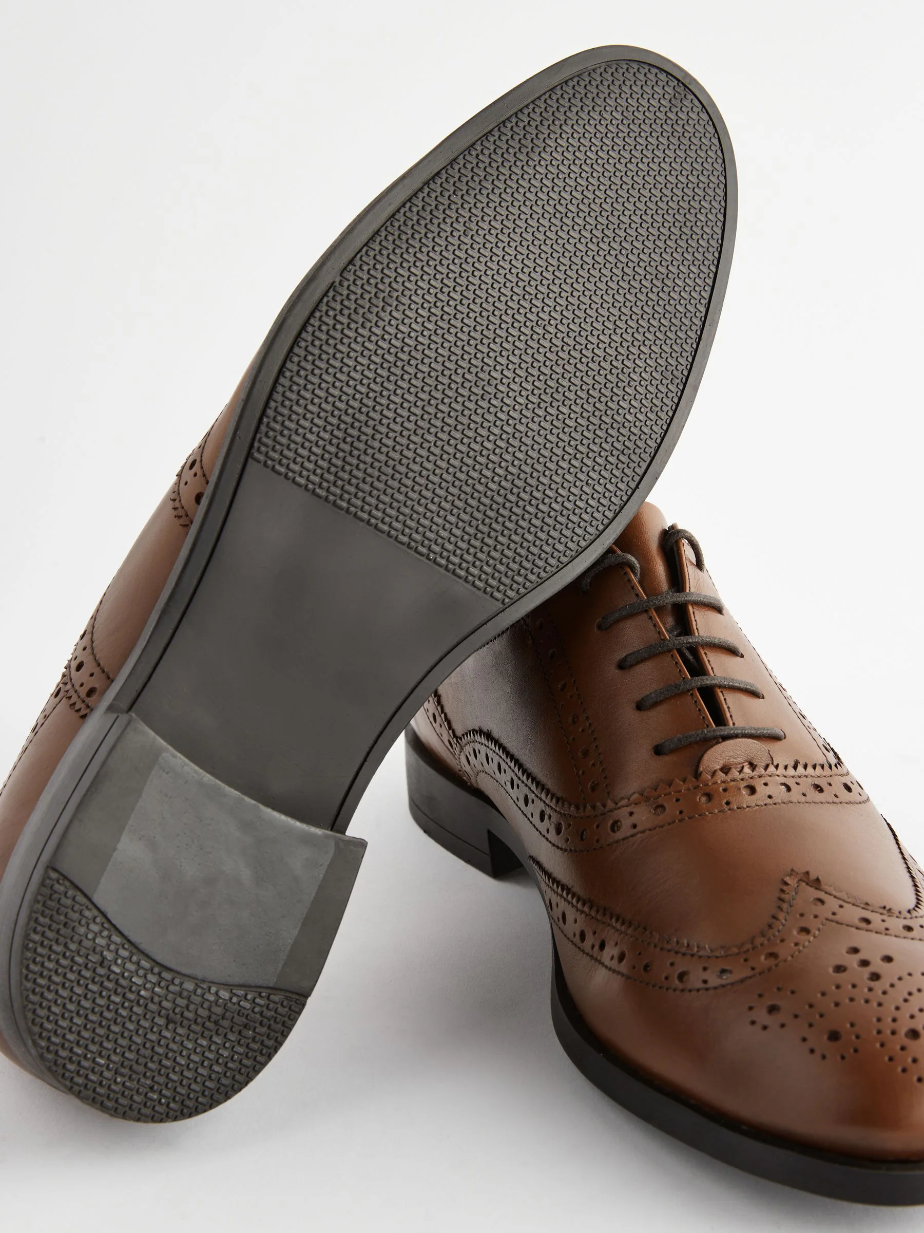 Lichtbruin - Wijde pasvorm - Leren Oxford brogues