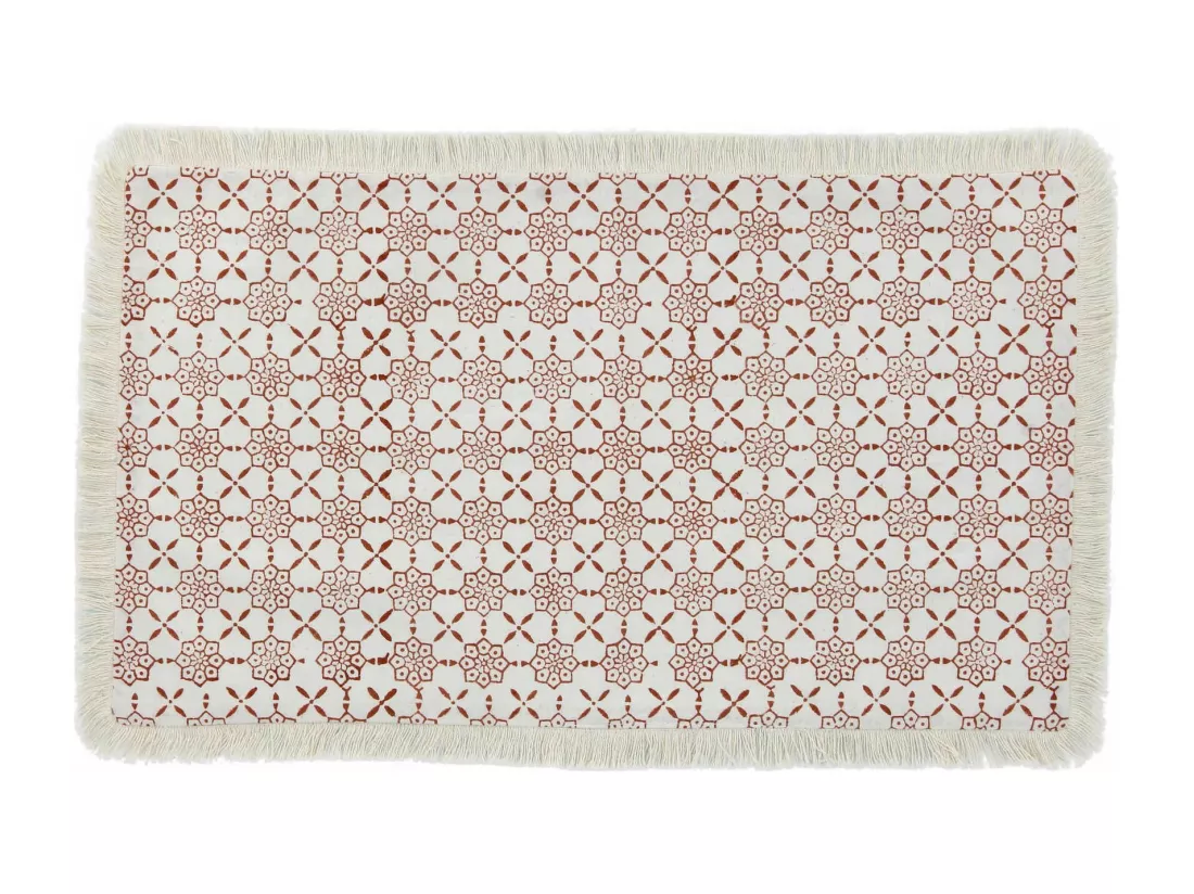 Now's Home - Lot 4 Sets Table Imp Terracota Coton/franges Double 48x28cm Hora