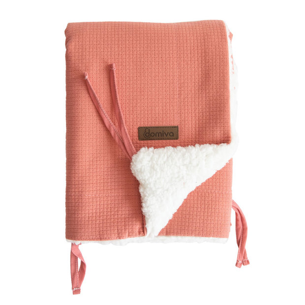 Couverture nomade FLUFFY Terracotta 75 x 100 - DOMIVA