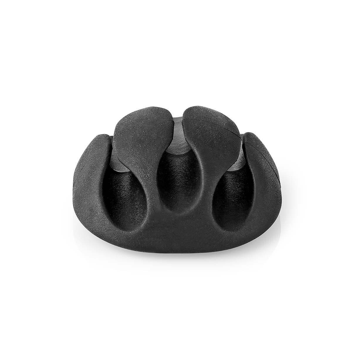 Nedis Lot de 4 Mini clips de câbles - 3 slots jusqu'à 5.3 mm - Noir