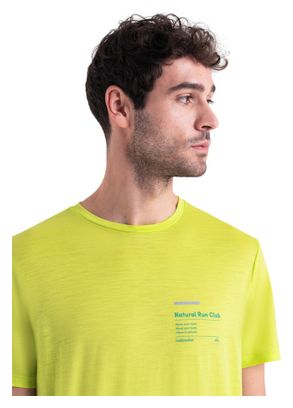 T-Shirt Technique Icebreaker Merinos 150 Tech Lite III Natural Run Club 2.0 Jaune