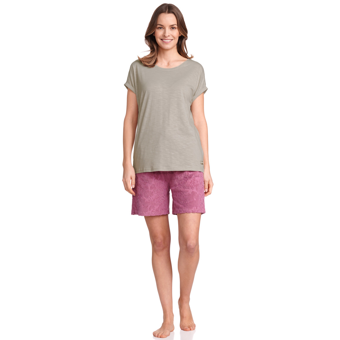 Gina Benotti Damen T-Shirt aus Flammgarn beige