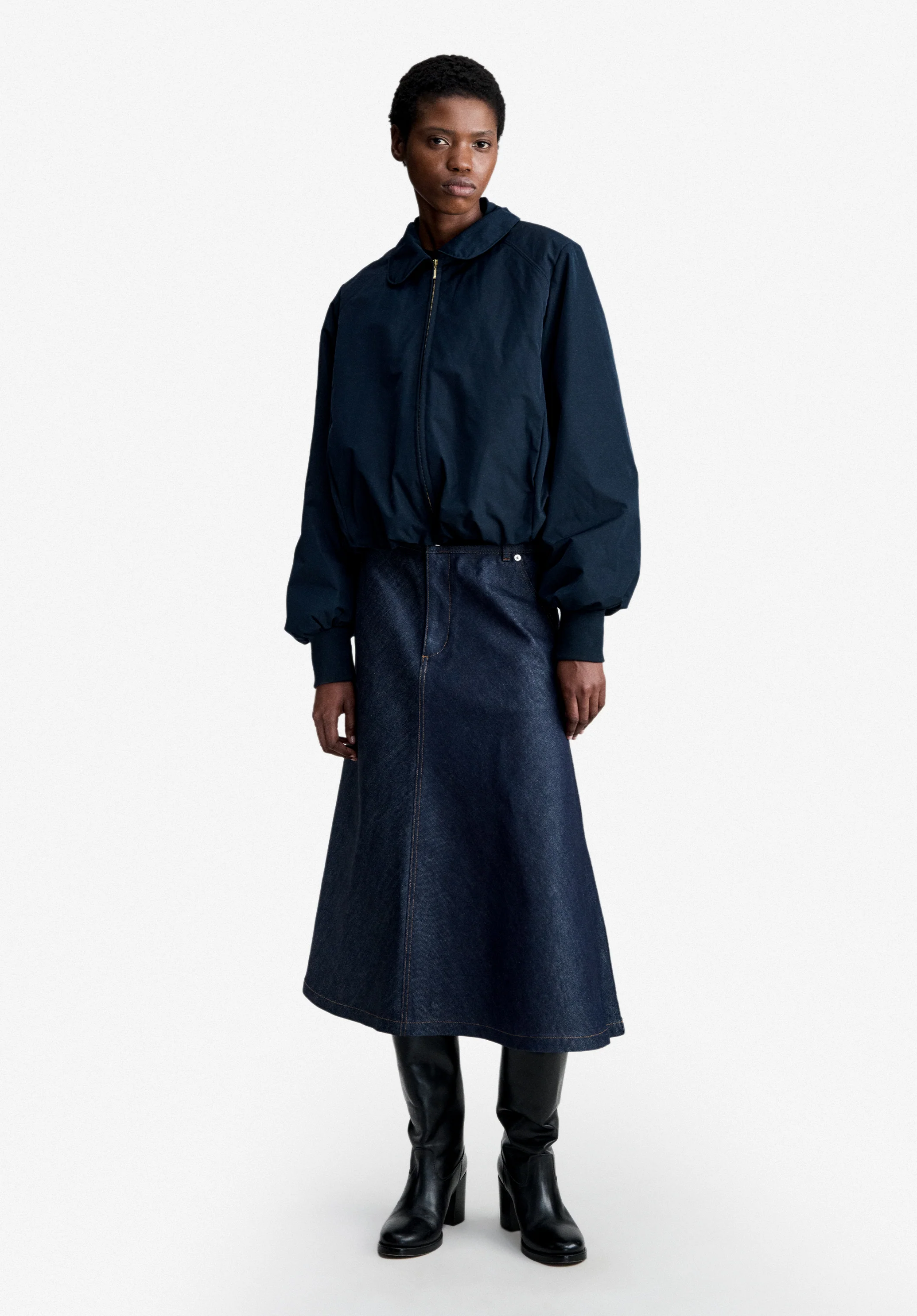 Bombers en taffetas bleu marine - Dark navy
