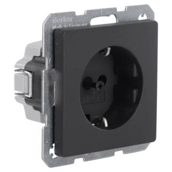 Berker Q1 Enkel Stopcontact Geaard Antraciet