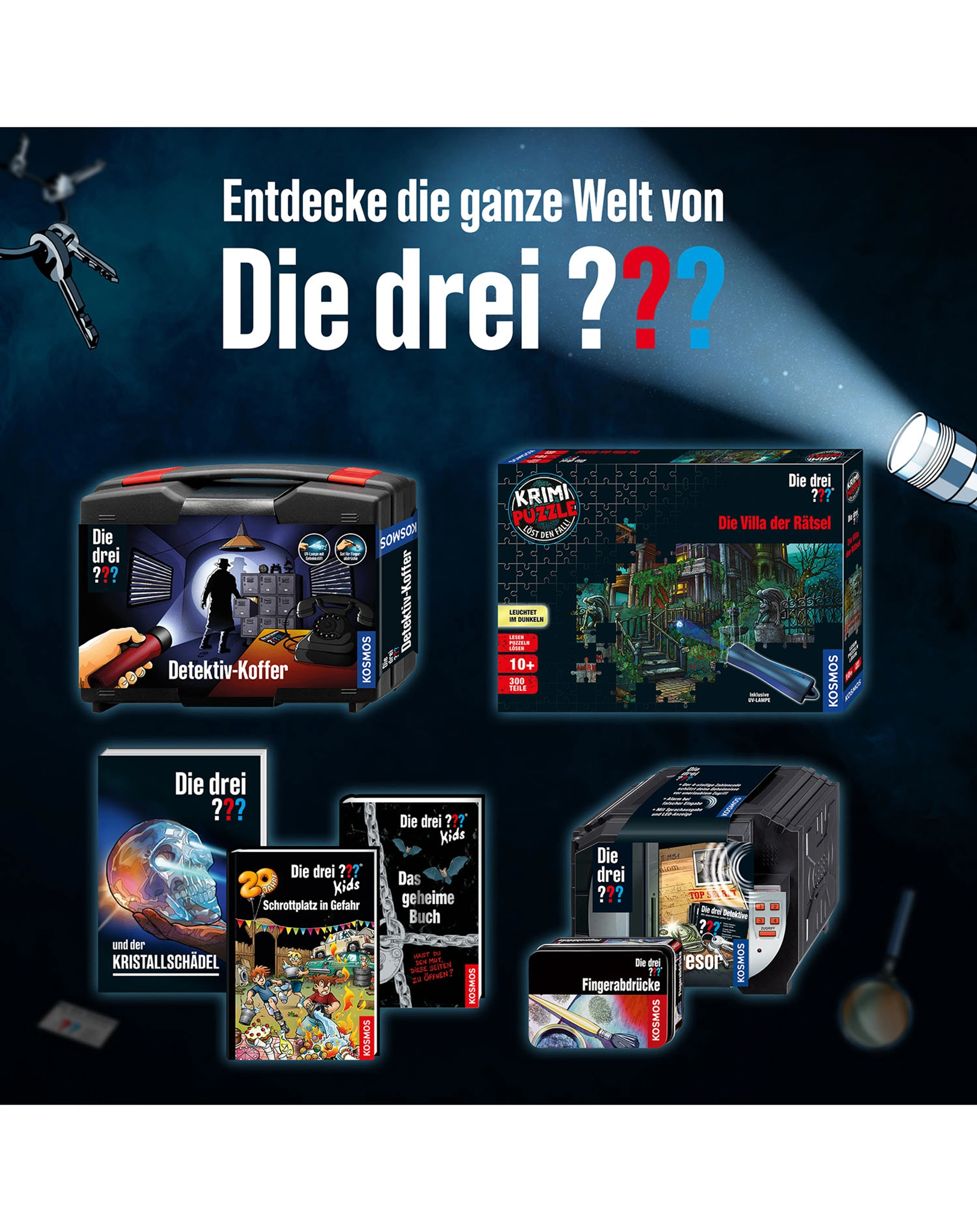 Detektiv-Zubehör DIE DREI ??? UV-LICHTCODE