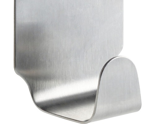 Mini-kleefhaken, roestvrij staal, matte afwerking, 4-pack met 3M-kleefband