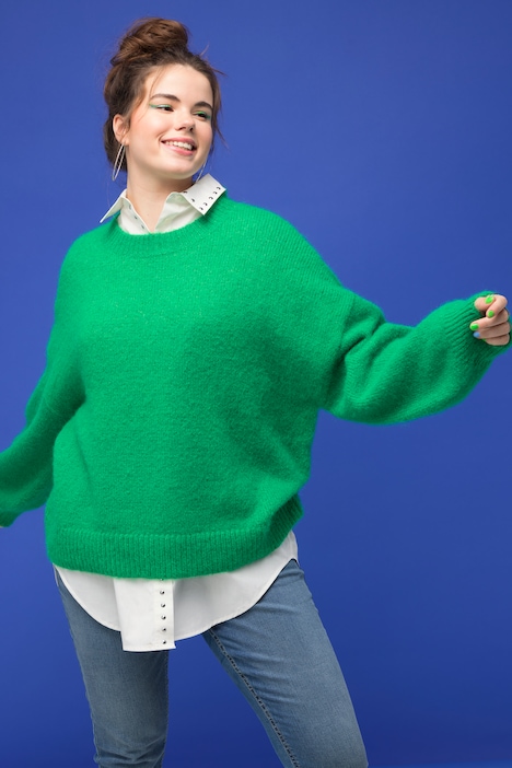 Pullover, oversized, Rundhals, Langarm