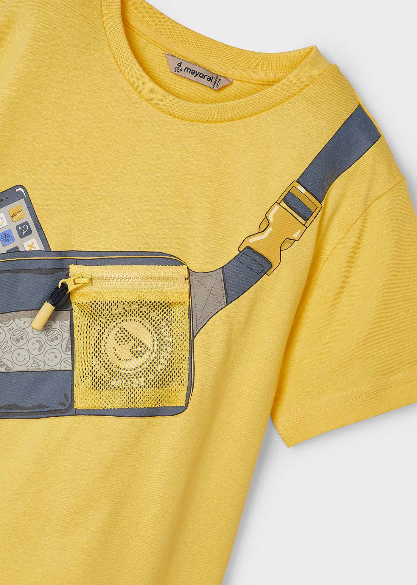 Camiseta Better Cotton trompe l'oeil para meninos, branca