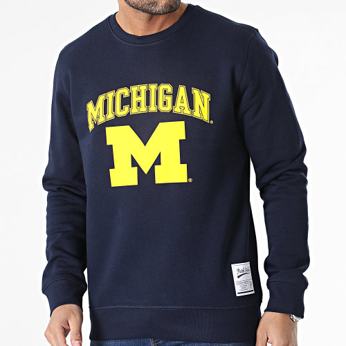 Sweat Crewneck Michigan Bleu Marine Jaune