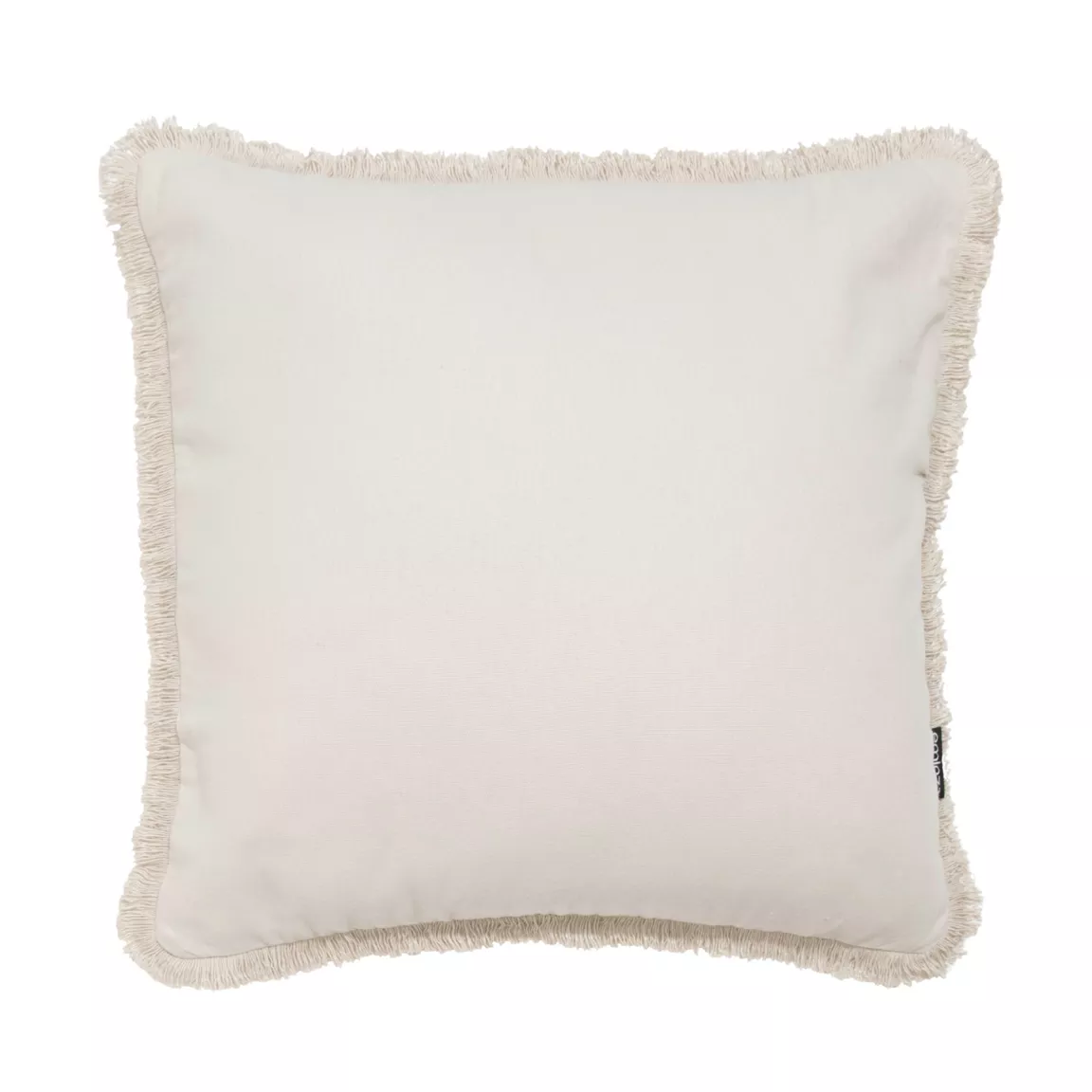 Coussin carré coton (45 x 45 cm) Pixel franges Beige