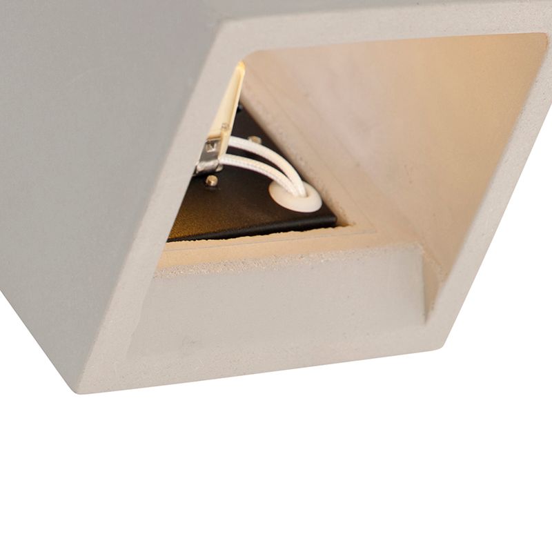 Industri�le wandlamp beton met lichteffect - Box