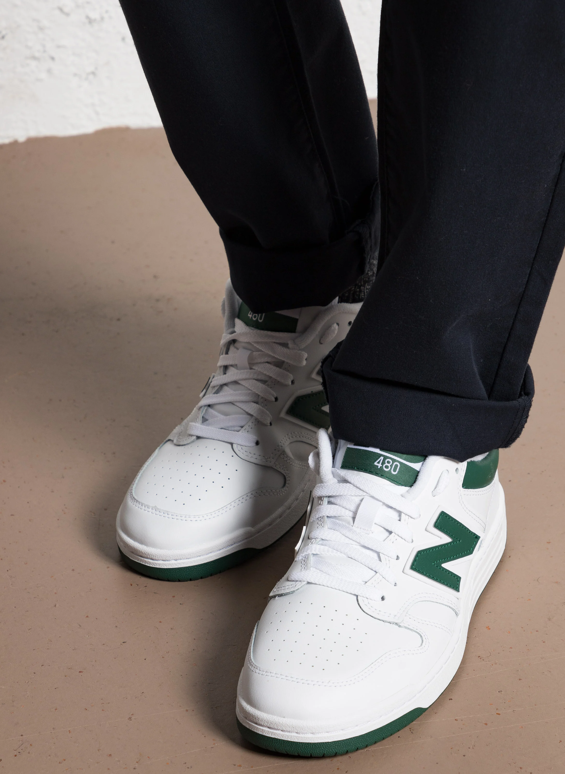 Baskets basses New Balance en cuir mélangé | Blanc