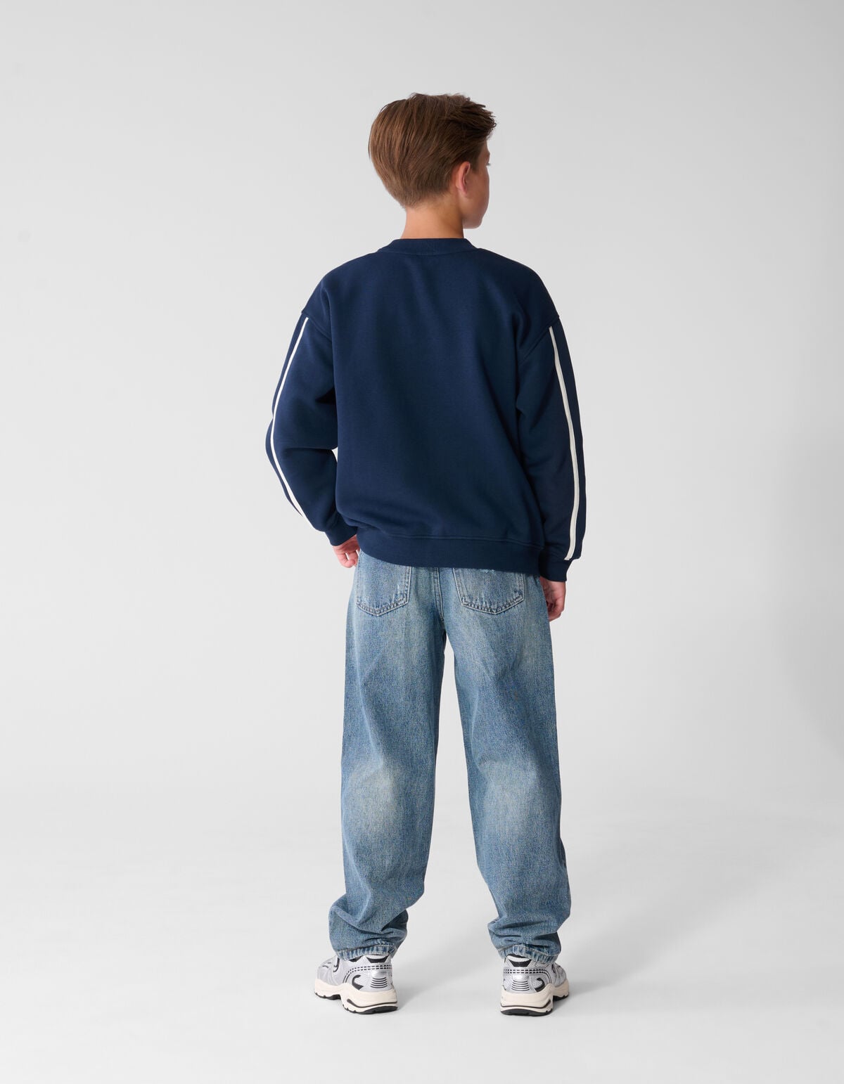 Destroyed Balloon Fit Jeans Donkerblauw