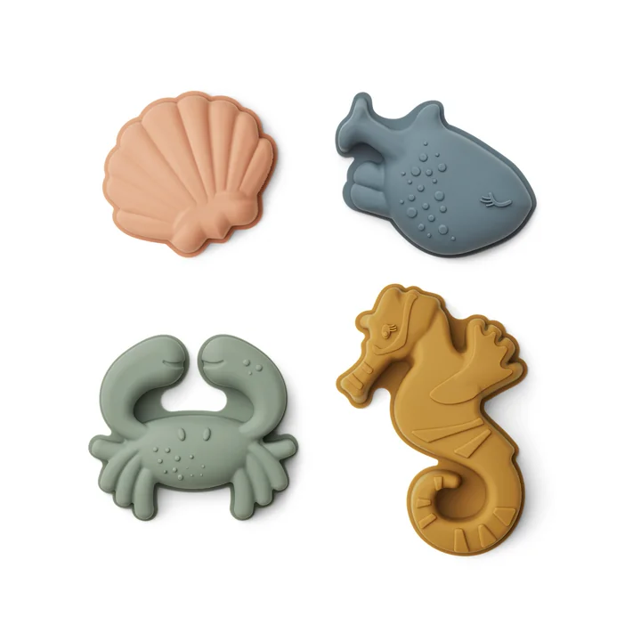 LIEWOOD - Gill Förmchen, Sea Creature, sandy (4er-Set)