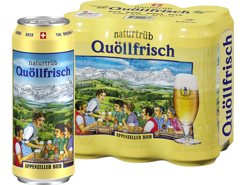Appenzeller Bier Bier Quöllfrisch naturtrüb 6 x 0.5 l Lagerbier