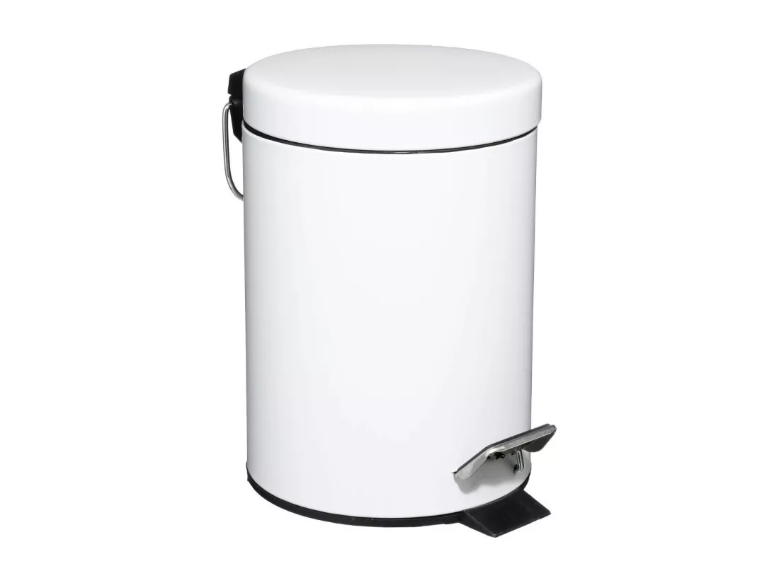Poubelle de salle de bain en métal Blanc 3 L