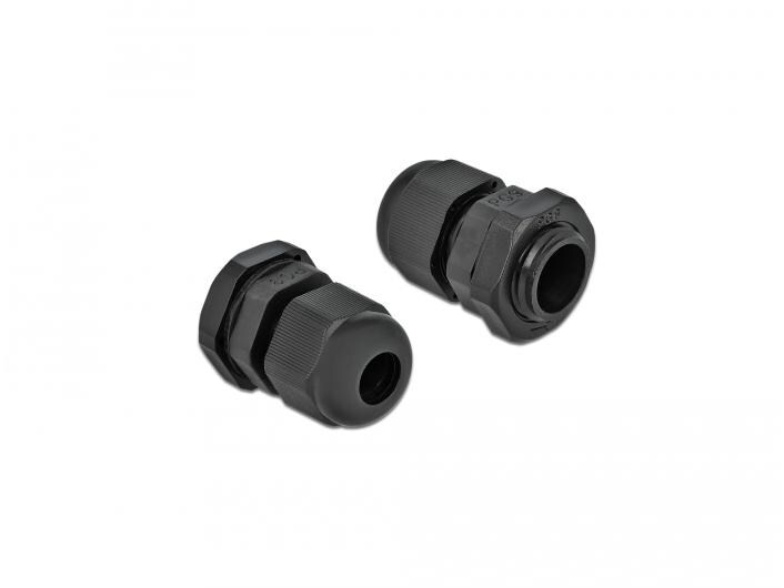 Delock Kabelverschraubung PG9, 19 mm 10 Stück, Schwarz Delock Kabelverschraubung PG9 10 Stück schwarz