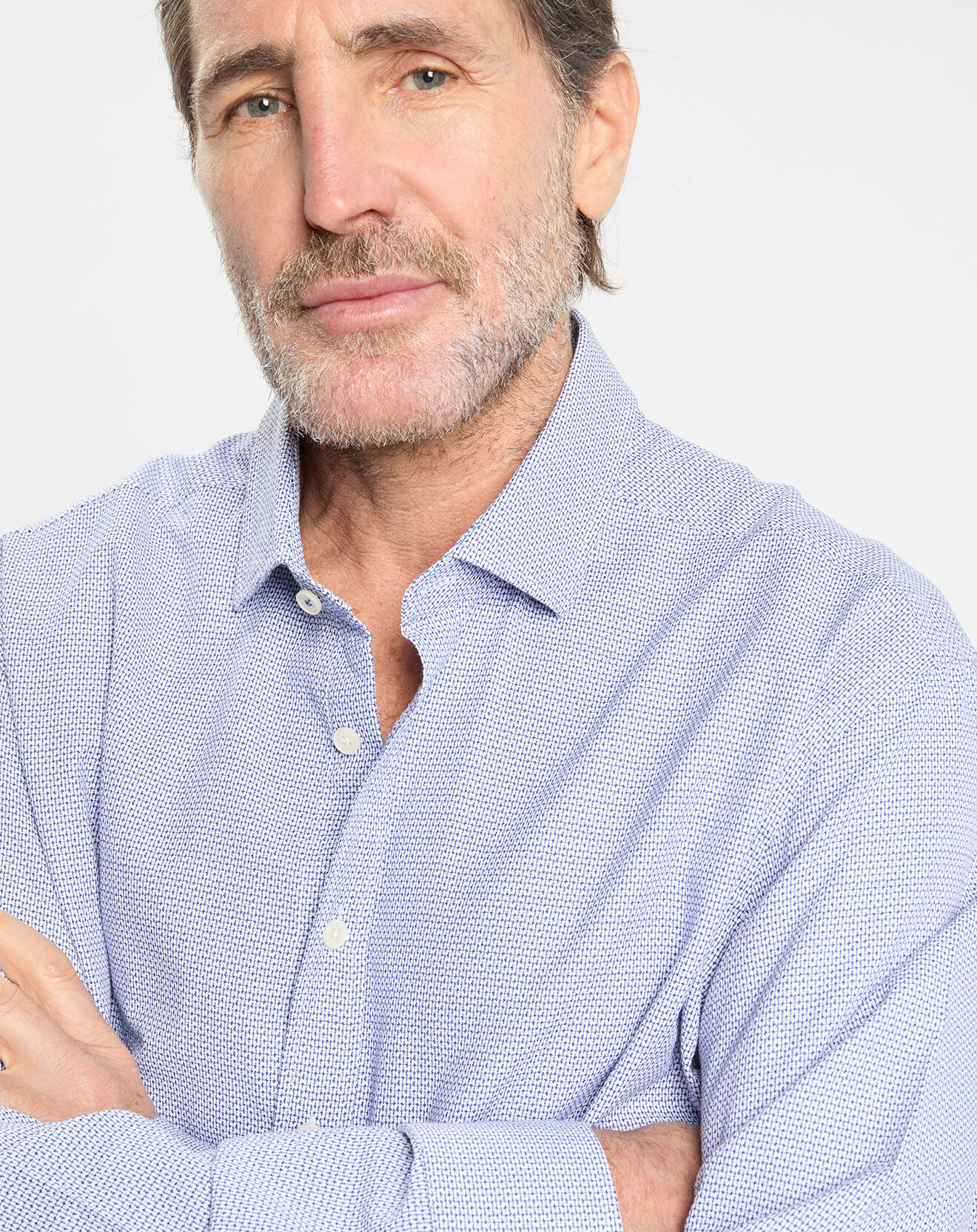 Hackett London Chemise Slim Fit Jacquard imprimée bleue