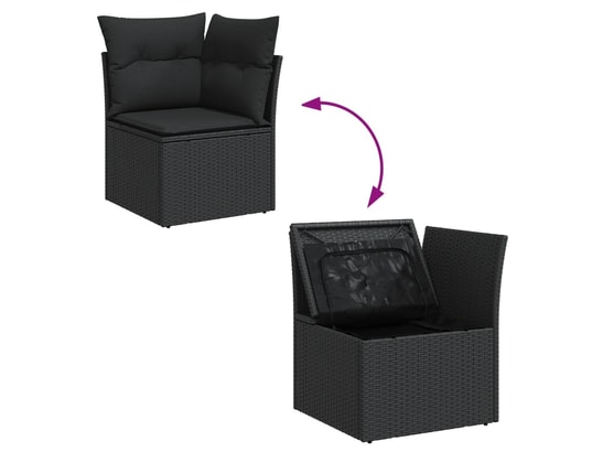 LES TENDANCES - Salon extérieur Salon de jardin-noir-14 places-62x62x69-454373