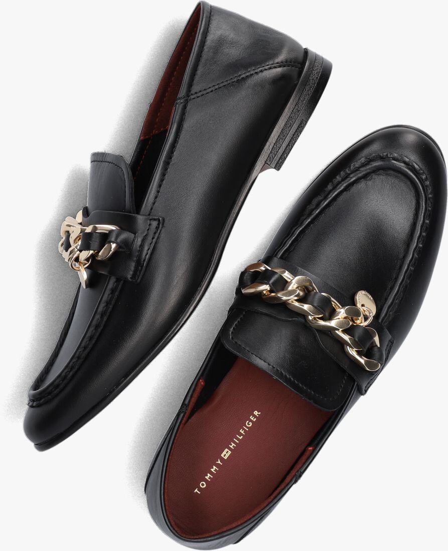 TOMMY HILFIGER zwarte tommy hilfiger loafers chain loafer