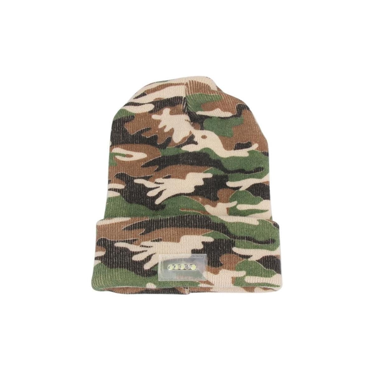 LED Beanie med fem innebygde lys - Kamuflasje