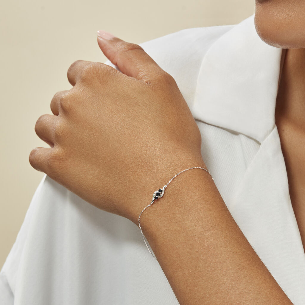 Bracelet Trinitie Or Blanc Saphir Diamant