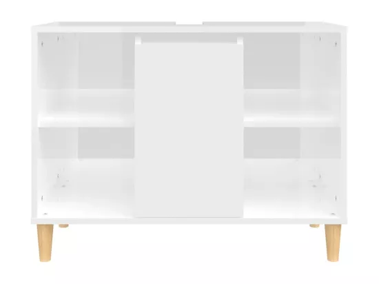 Meuble d'évier blanc brillant 80x33x60 cm bois d'ingénierie